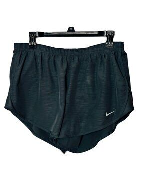 Nike Dri-Fit Womens Running Shorts L Ash Gray Back Zip Athletic Activewear Lined